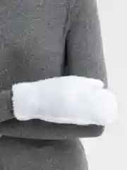 Алый варежки женские меховые, тёплые с подкладом шерстяные