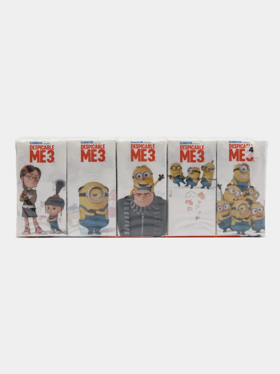 Бумажные платочки"Гадкий Я 3" с рисунком,4сл,10 пачек,9л,21х21 см,World Cart (KGDM3-HS-02)