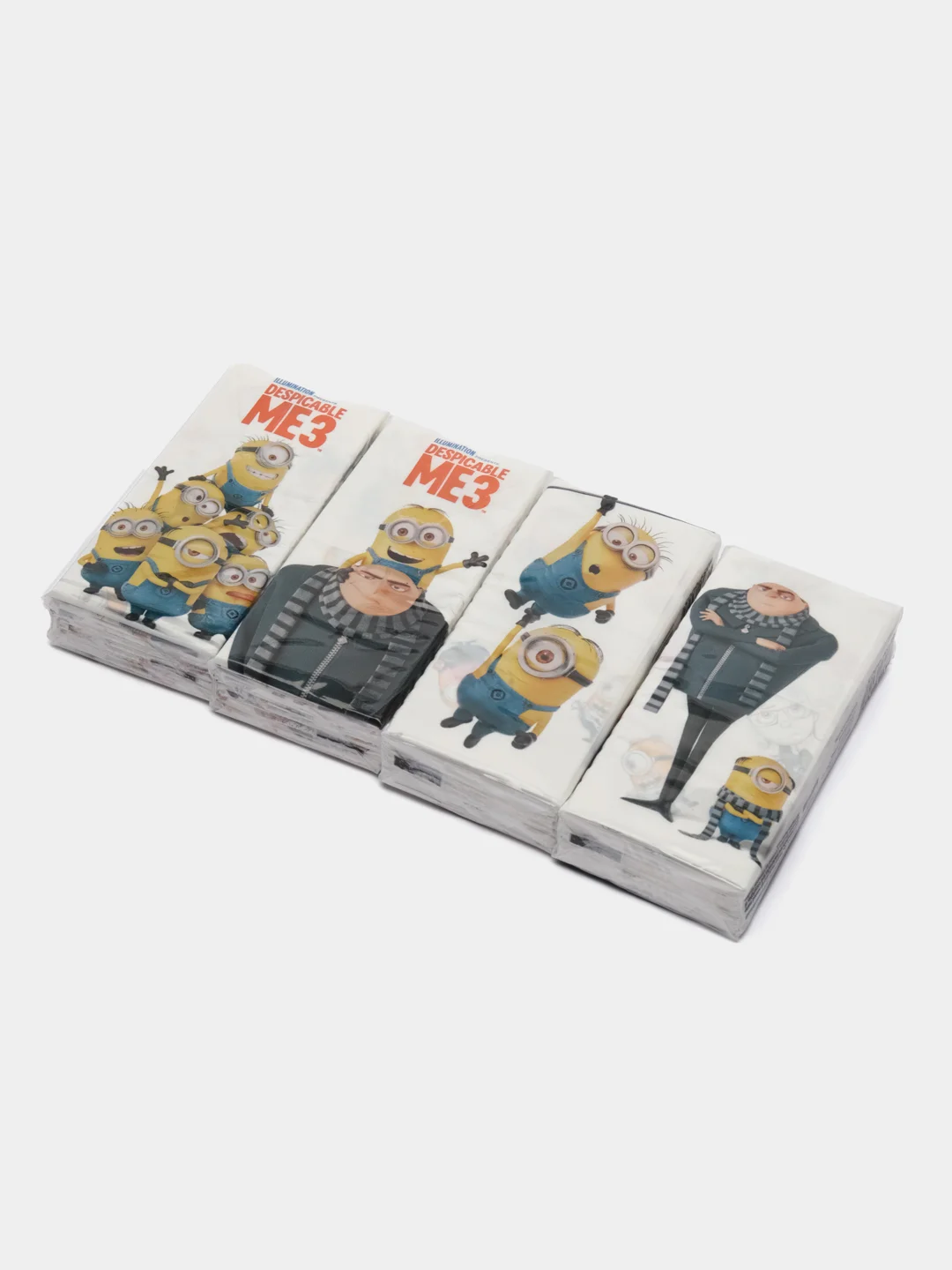 Бумажные платочки"Гадкий Я 3" с рисунком,4сл,10 пачек,9л,21х21 см,World Cart (KGDM3-HS-02)