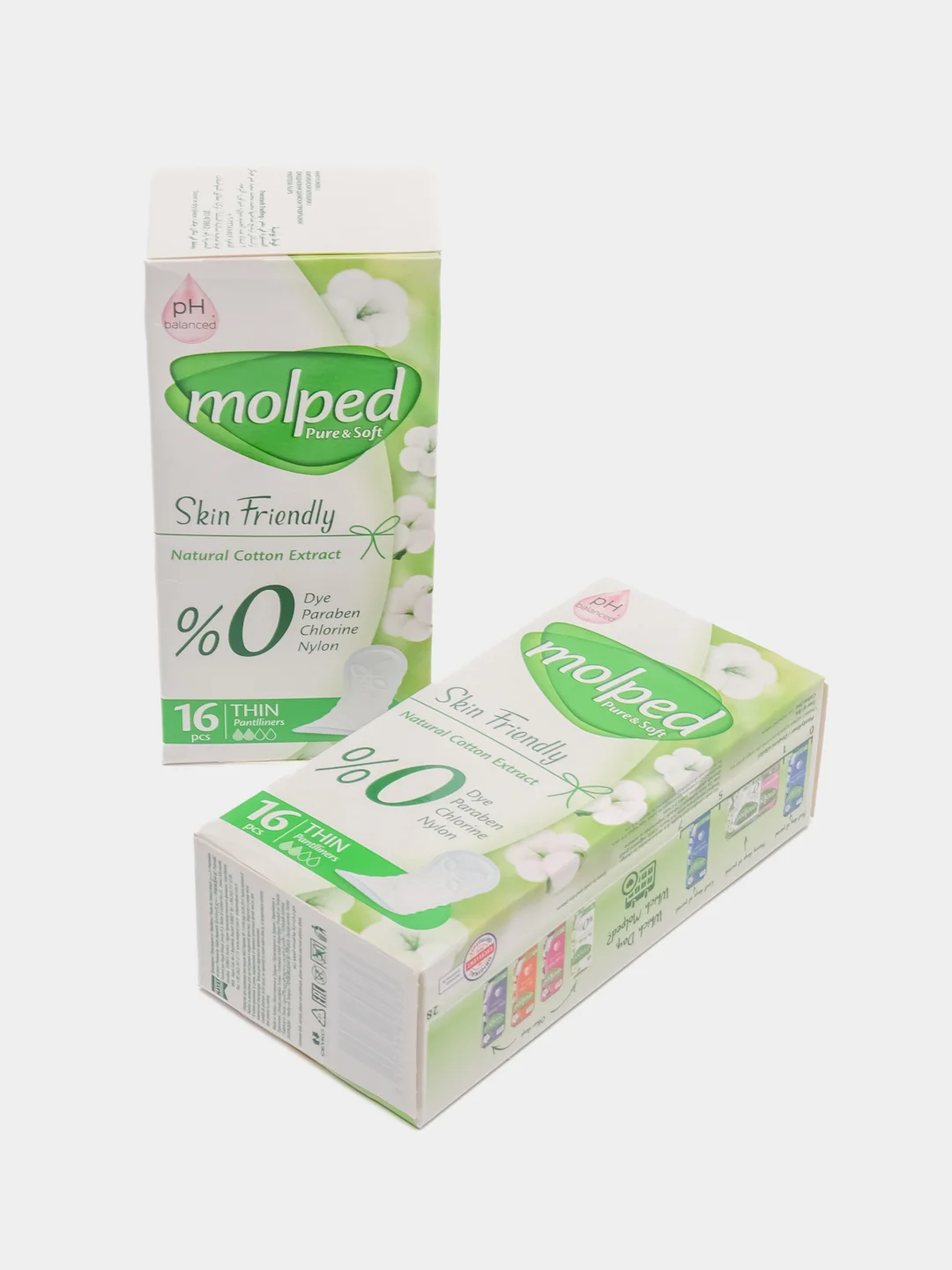 Набор ежедневных прокладок Molped Pure&Soft Skin Friendly, 2 упаковки по 16 штук, 2 капли
