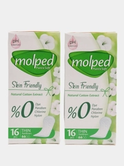 Набор ежедневных прокладок Molped Pure&Soft Skin Friendly, 2 упаковки по 16 штук, 2 капли