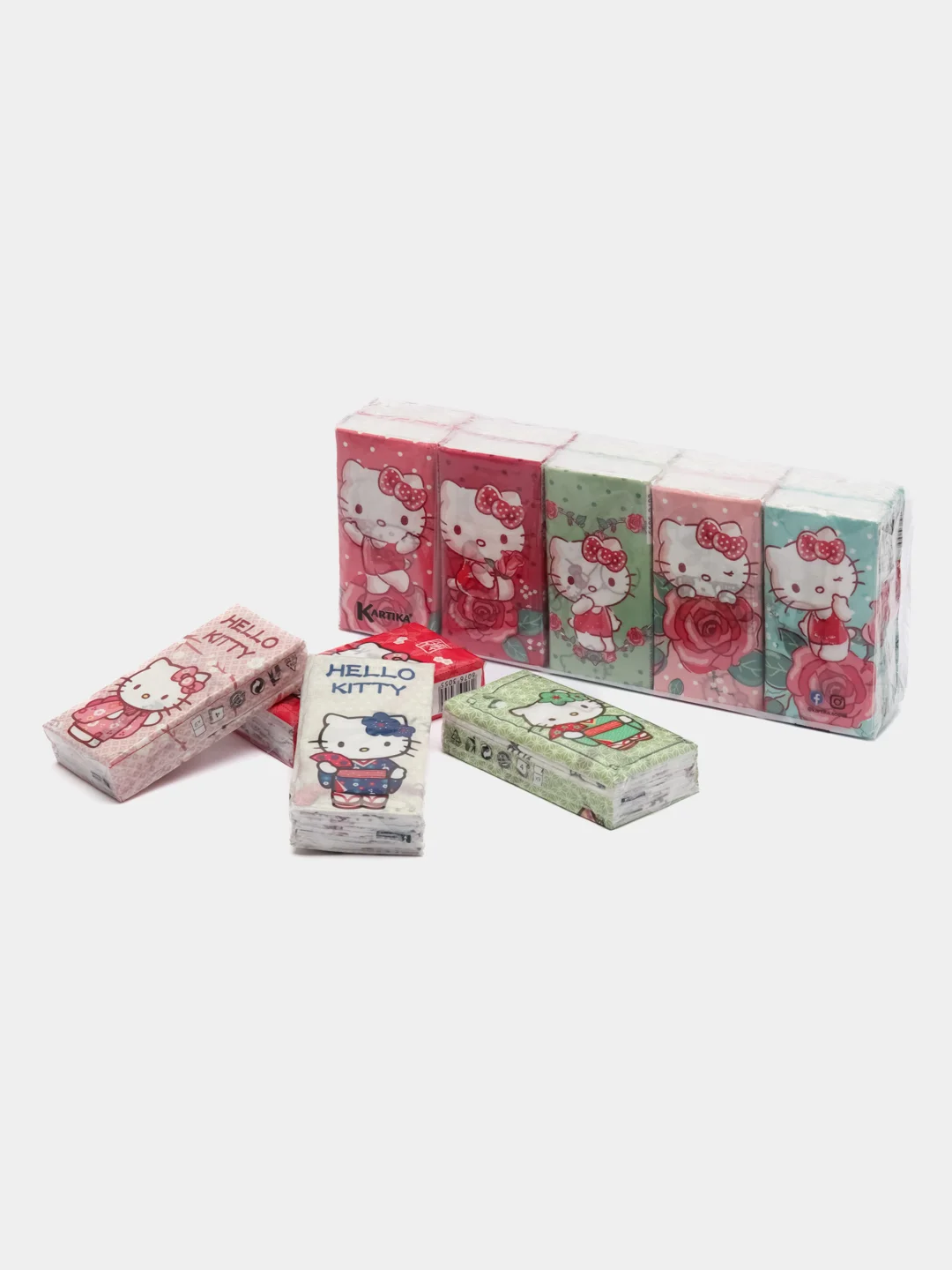 Набор 20 бумажных платочков"Hello Kitty"с рис,4 сл,9 л,21х21см,World Cart (KGHLK/набор/20)