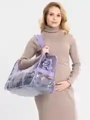 Сумка в роддом прозрачная, водонепроницаемая, 1 шт, светло-фиолетовая