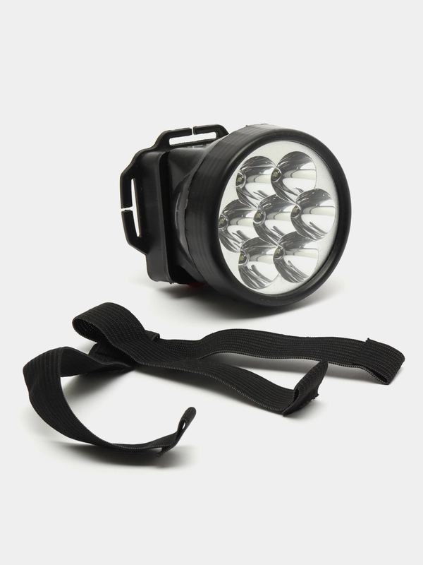 Фонарь налобный, 7 LED, 1 режим, 3 АА, 7,5 х 6,3 см