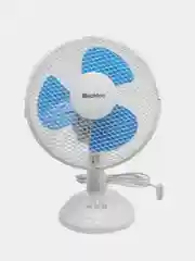 Светло-синий вентилятор настольный BLACKTON BT F1116, 30 Вт, 2 СКОРОСТИ, КОМПАКТНЫЙ