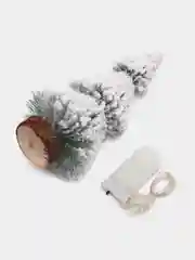 Белый елка новогодняя с гирляндой, мини ёлочка настольная, ель 15 см