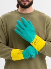 Перчатки резиновые химостойкие хозяйственные, размеры 10 (L), 11 (XL) ANSELL, Малайзия