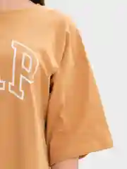 Карамельный футболка свободного кроя, однотонная, oversize с принтом GAP