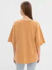 Карамельный футболка свободного кроя, однотонная, oversize с принтом GAP