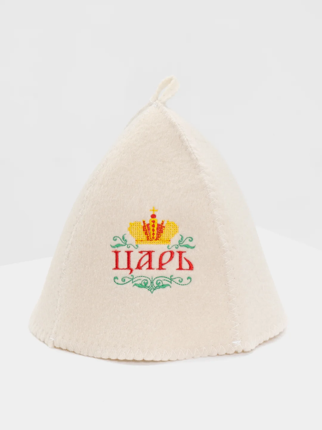 Шапка для бани с вышивкой "Царь"