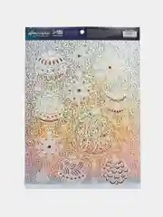 Бежевый меланж наклейка новогодняя, интерьерная, на окно, голография, 21 х 29,7 см