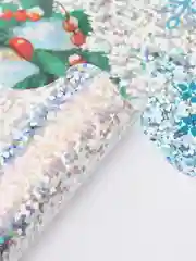 Белый наклейка новогодняя, интерьерная, на окно, голография, 21 х 29,7 см