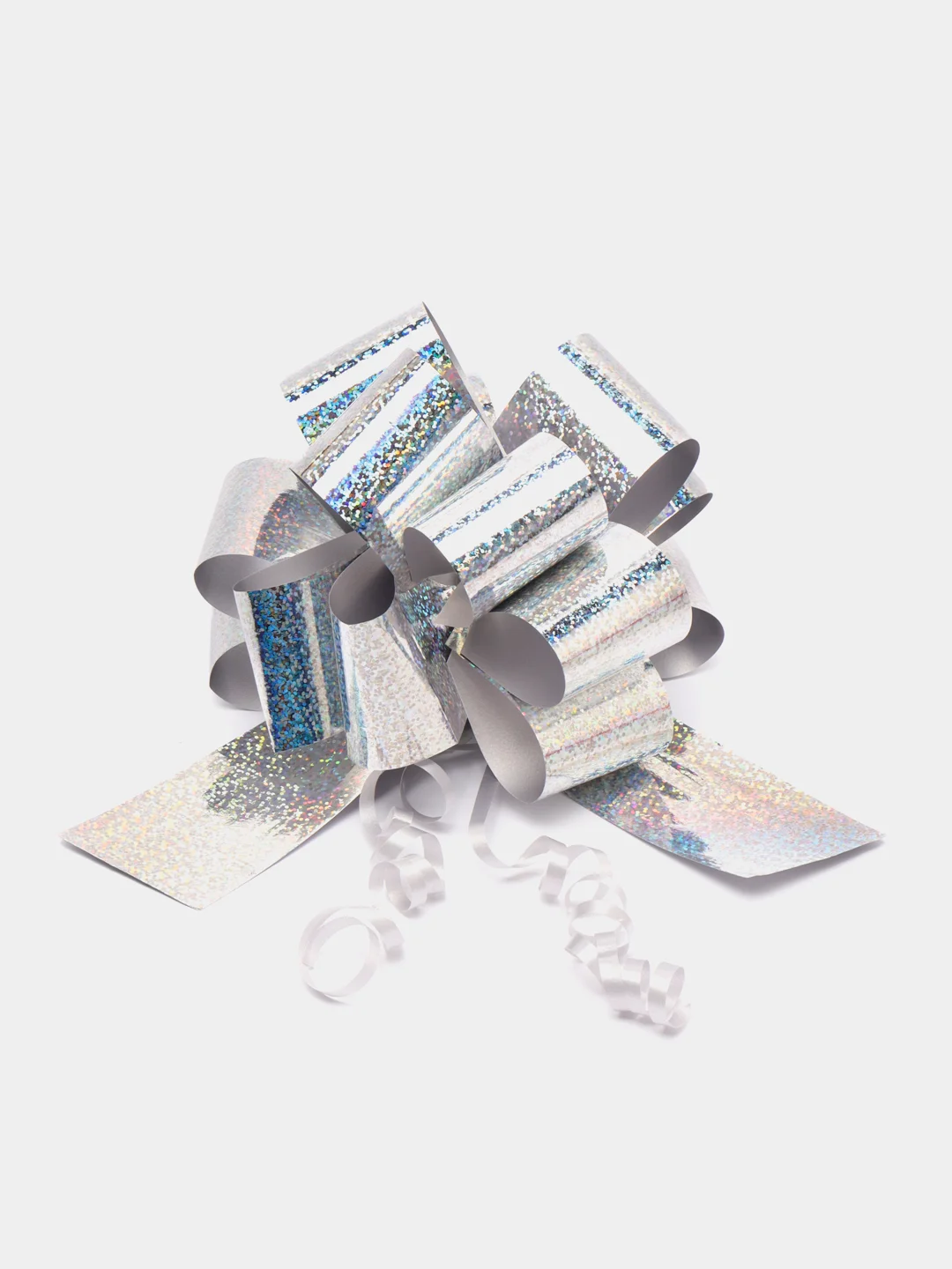 Серебряный бант "Шар"  для подарка