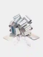 Серебряный бант "Шар"  для подарка