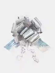 Серебряный бант "Шар"  для подарка