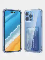 Чехол для iPhone прозрачный с карманом для карт 7/8/Plus X XS XR 11 12 13 Pro Max 14 айфон