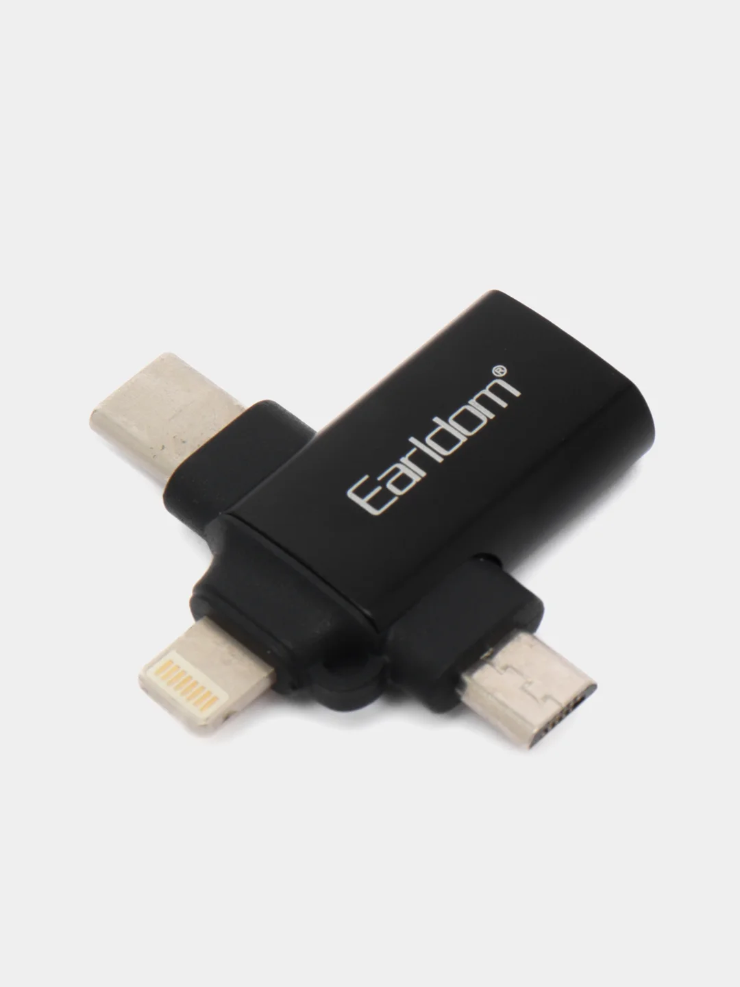 Тёмно-серый адаптер OTG Lightning для iPhone переходник Type-C / Micro / Ligtning iPhone