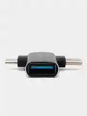 Тёмно-серый адаптер OTG Lightning для iPhone переходник Type-C / Micro / Ligtning iPhone