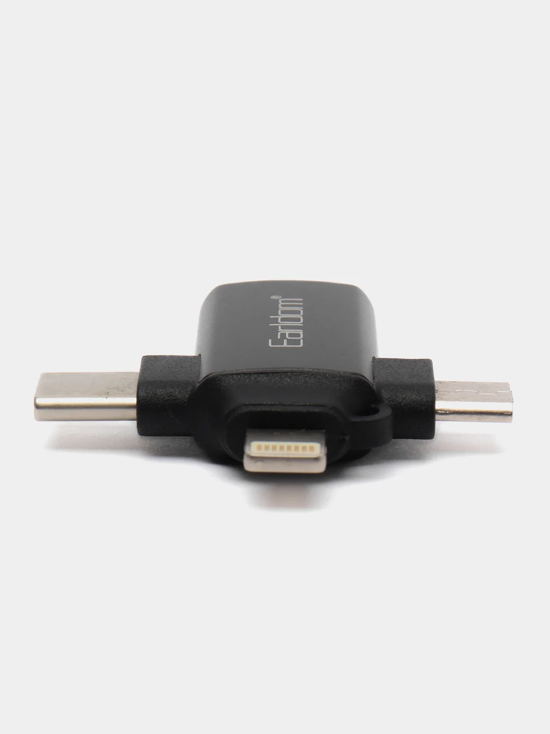 Тёмно-серый адаптер OTG Lightning для iPhone переходник Type-C / Micro / Ligtning iPhone