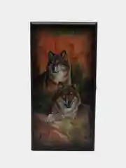 Нарды "Волки", деревянная доска 40 x 40 см, с полем для игры в шашки