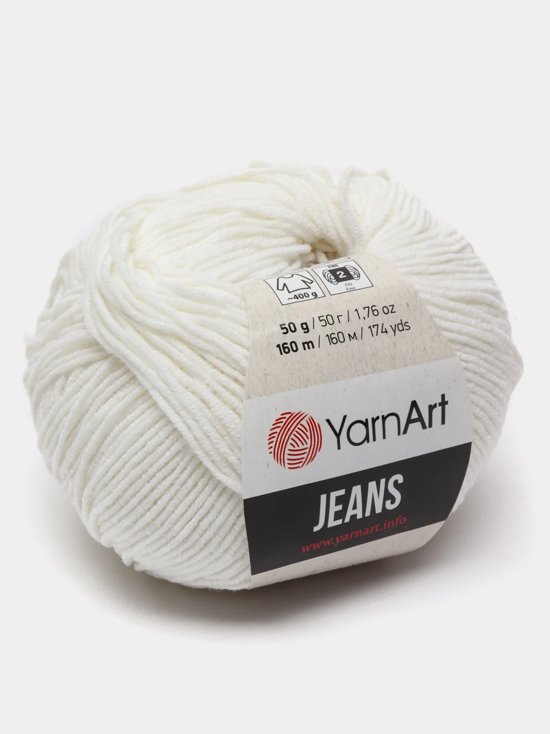 Молочный пряжа YarnArt Jeans (ЯрнАрт Джинс)
