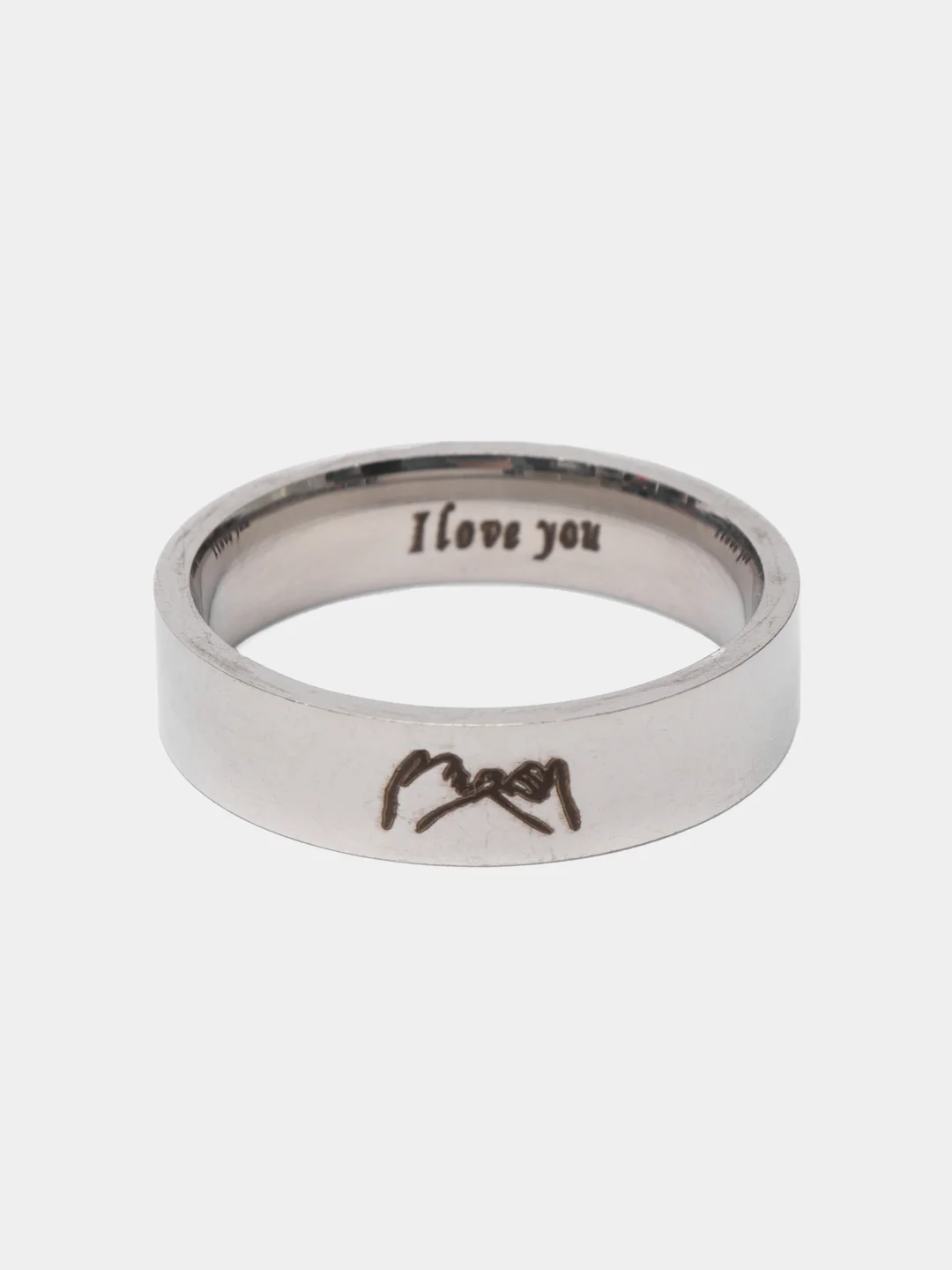 Серебряный кольцо на Новый Год "I love you", "Я люблю тебя"