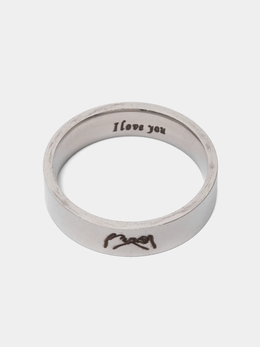 Серебряный кольцо на Новый Год "I love you", "Я люблю тебя"