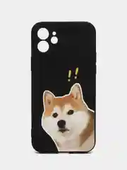 Черный чехол для iPhone 11, 12, 13, 14, с принтом, с защитой камеры