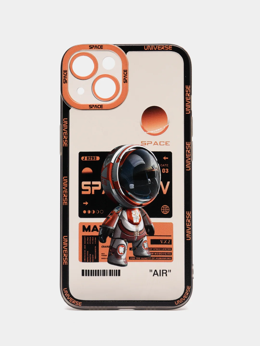 Рыжий чехол для iPhone 11 12 13 14 Pro Max с принтом с защитой камеры космос астронавт айфон