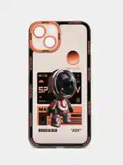 Рыжий чехол для iPhone 11 12 13 14 Pro Max с принтом с защитой камеры космос астронавт айфон
