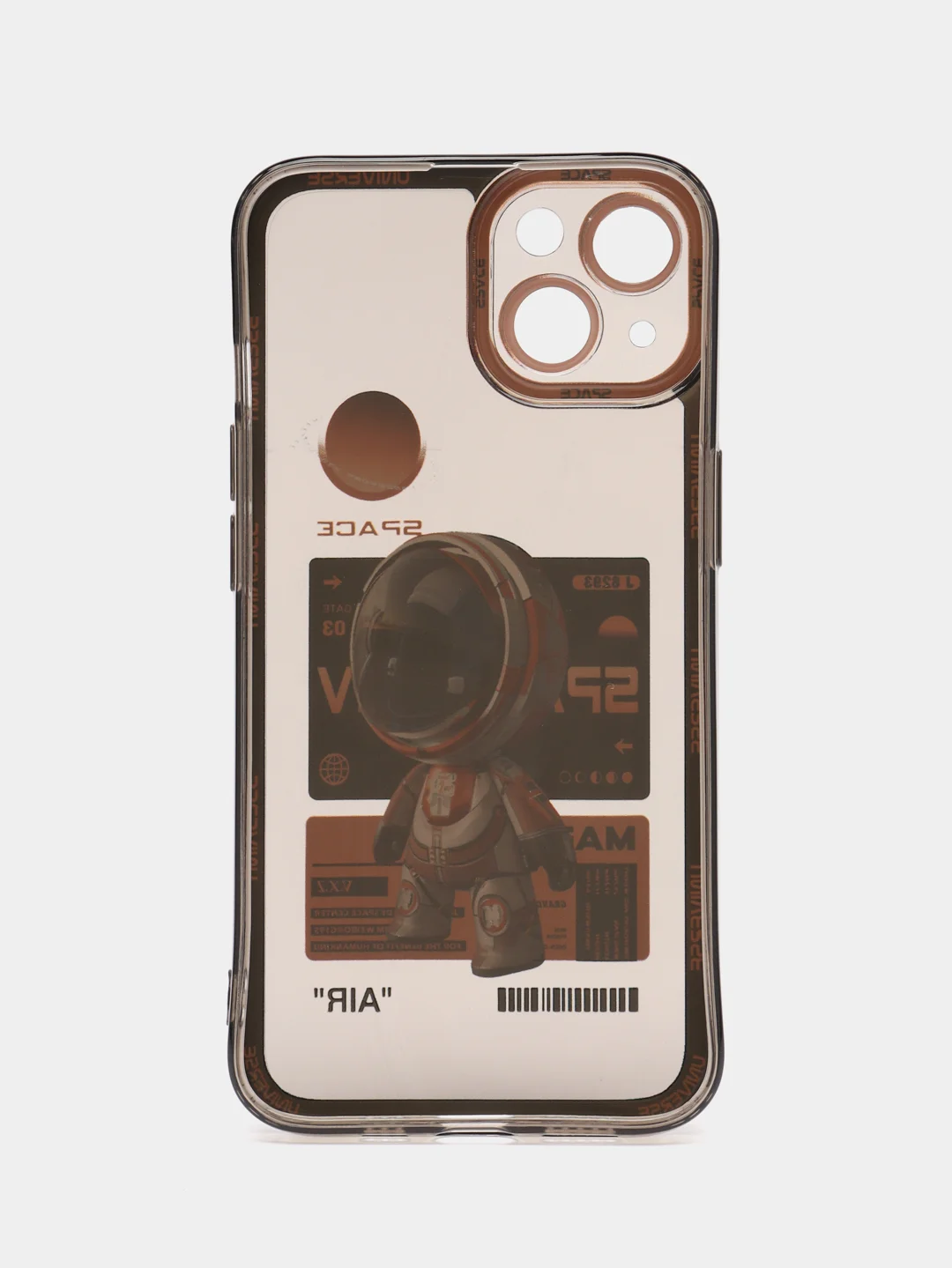 Рыжий чехол для iPhone 11 12 13 14 Pro Max с принтом с защитой камеры космос астронавт айфон