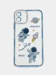 Синий меланж чехол для iPhone 11 12 13 14 Pro Max с принтом с защитой камеры космос астронавт айфон