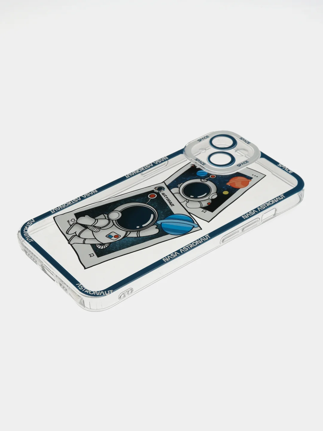 Синий чехол для iPhone 11 12 13 14 Pro Max с принтом с защитой камеры космос астронавт айфон