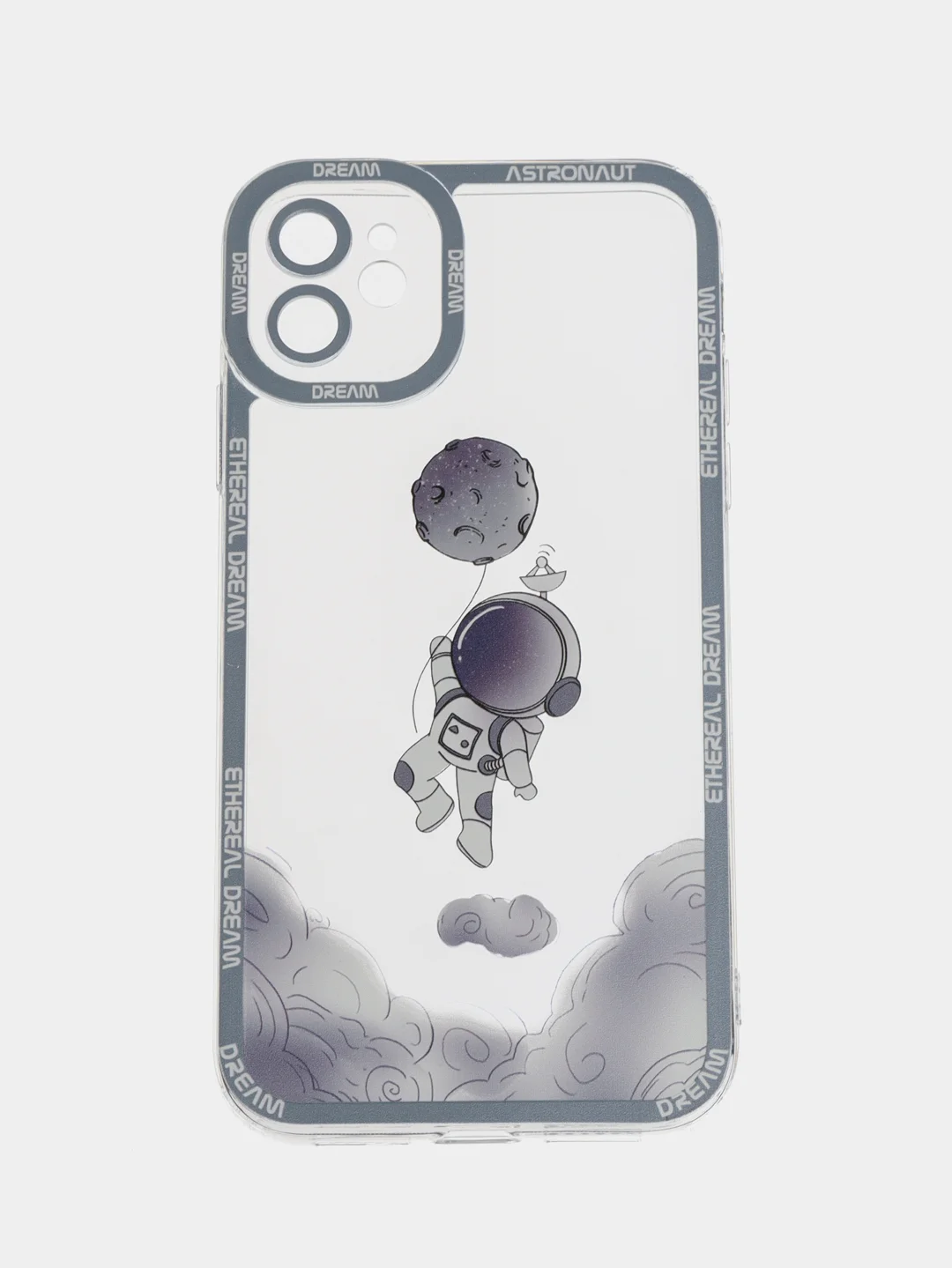 Лавандовый чехол для iPhone 11 12 13 14 Pro Max с принтом с защитой камеры космос астронавт айфон