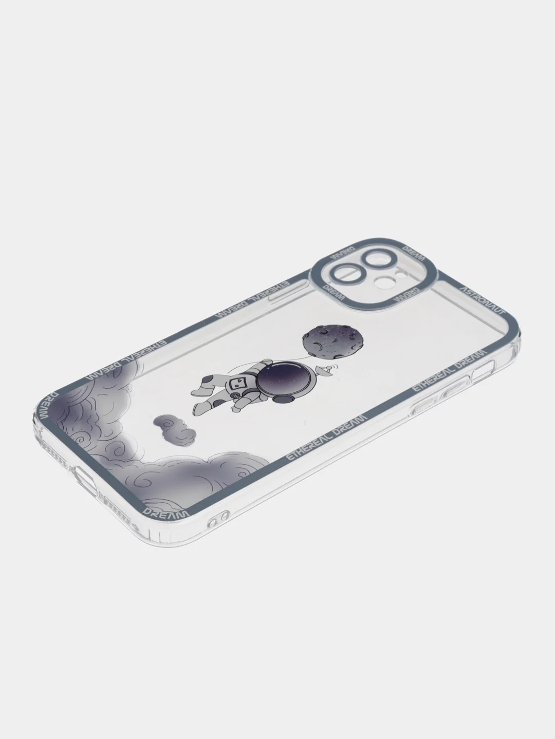 Лавандовый чехол для iPhone 11 12 13 14 Pro Max с принтом с защитой камеры космос астронавт айфон