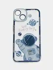 Светло-синий чехол для iPhone 11 12 13 14 Pro Max с принтом с защитой камеры космос астронавт айфон