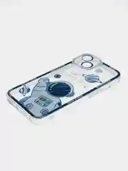 Светло-синий чехол для iPhone 11 12 13 14 Pro Max с принтом с защитой камеры космос астронавт айфон