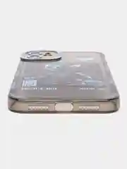 Голубой чехол для iPhone 11 12 13 14 Pro Max с принтом с защитой камеры космос астронавт айфон