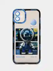 Лазурный чехол для iPhone 11 12 13 14 Pro Max с принтом с защитой камеры космос астронавт айфон
