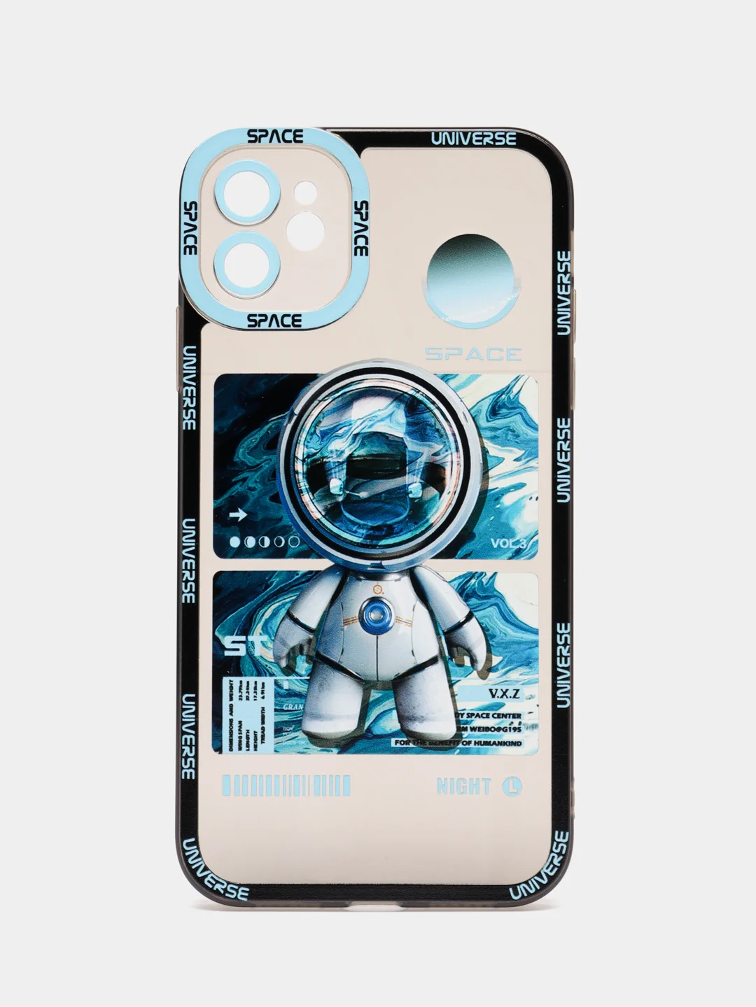 Мятный чехол для iPhone 11 12 13 14 Pro Max с принтом с защитой камеры космос астронавт айфон
