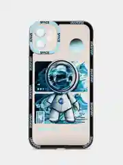 Мятный чехол для iPhone 11 12 13 14 Pro Max с принтом с защитой камеры космос астронавт айфон