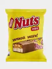 Шоколадные мини-батончики Nuts с фундуком и арахисом, пакет, 148 г