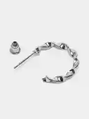 Серебряный набор сережек "Кольца-конго", 6 пар