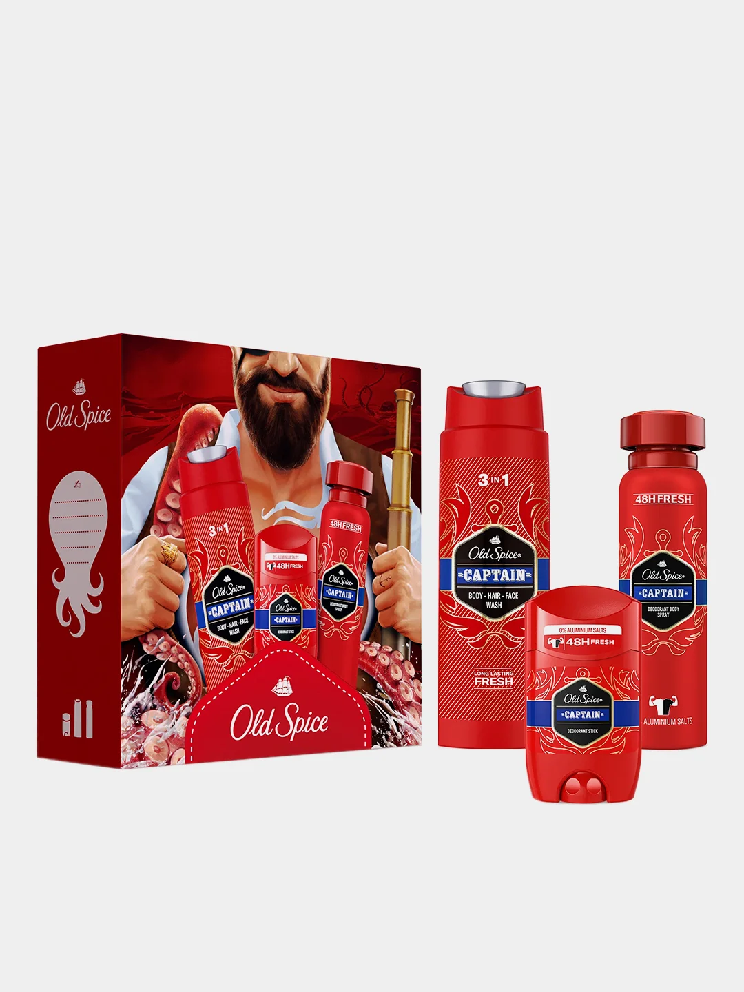 Подарочный набор мужской OLD SPICE: Дезодорант-стик, Гель для душа 2в1, Дезодорант-спрей