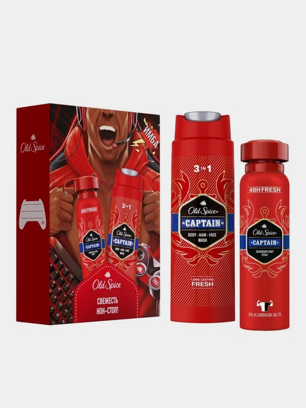 Подарочный набор мужской OLD SPICE, Аэрозольный дезодорант 150мл и Гель для душа 2в1 250мл