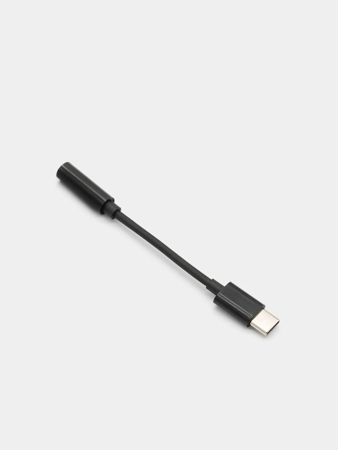 Черный переходник для наушников с Type-C на mini jack 3,5 мм