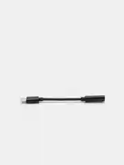 Черный переходник для наушников с Type-C на mini jack 3,5 мм