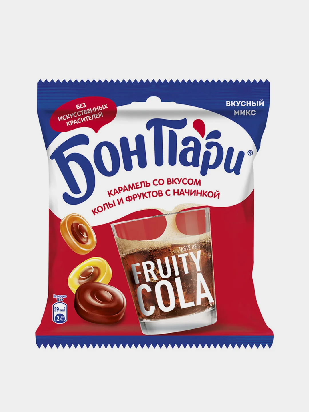 Карамель БОН ПАРИ Taste of Fruity Cola со вкусом колы и фруктов, с начинкой, 200 г