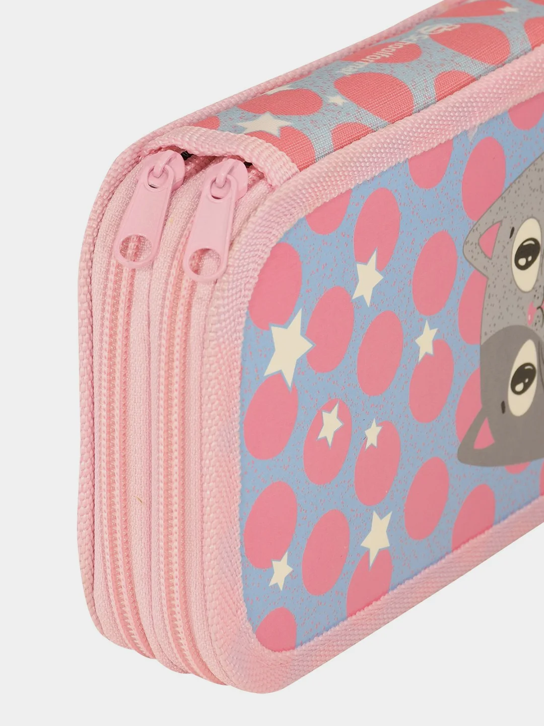 Пенал двухсекционный большой Schoolformat AMORE CAT, 190х105х35 мм, голубой