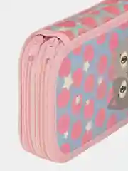 Пенал двухсекционный большой Schoolformat AMORE CAT, 190х105х35 мм, голубой